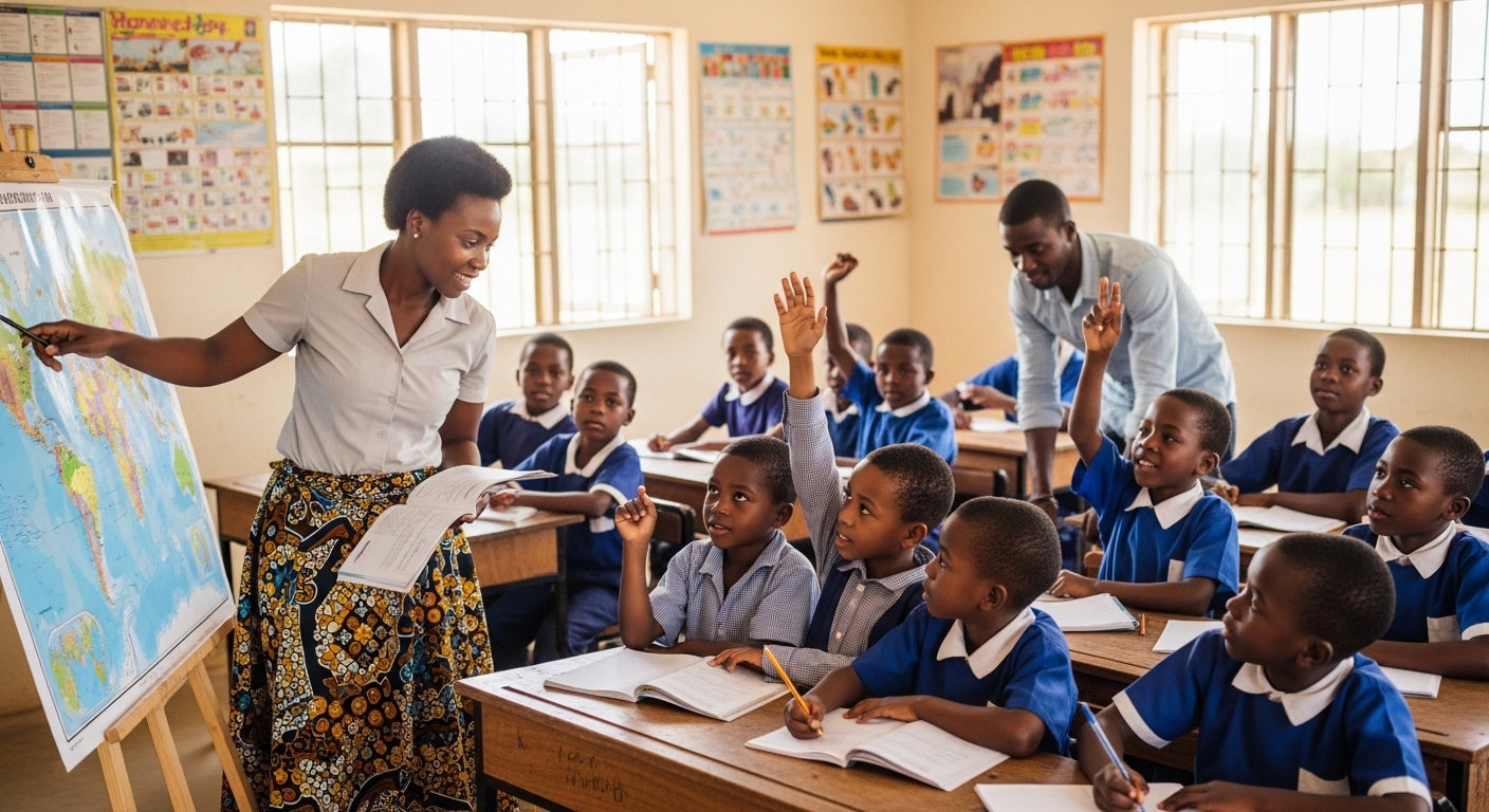 Étudiants africains en classe