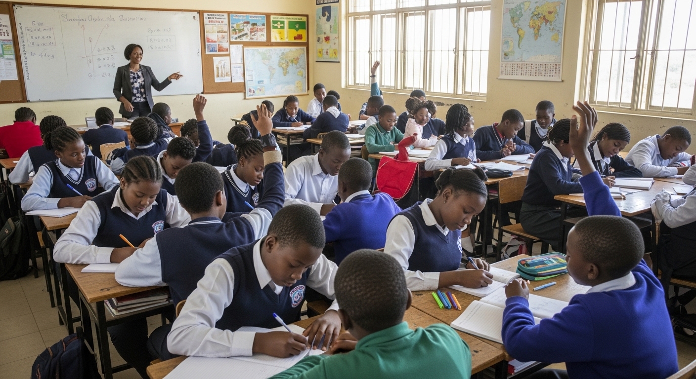 Étudiants africains en classe